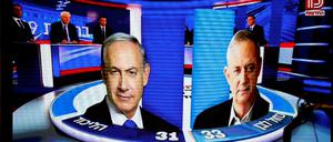 Patt nach der Wahl. Premier Benjamin Netanjahu und sein Herausforderer Benny Gantz liegen fast gleichauf.
