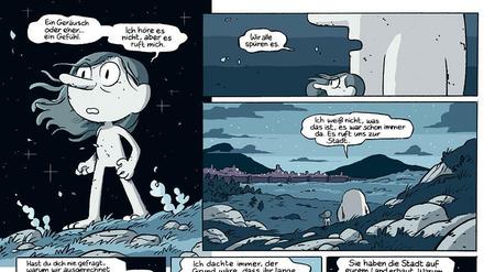 Im Trollkörper gefangen: Eine Seite aus „Hilda und der Bergkönig“.