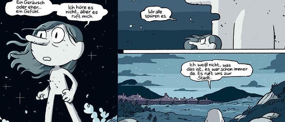 Im Trollkörper gefangen: Eine Seite aus „Hilda und der Bergkönig“.