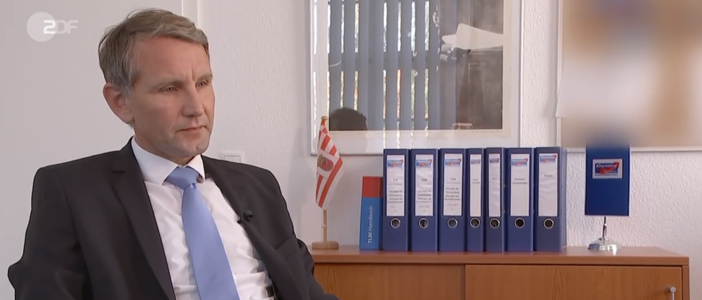 Kritische Fragen in Erfurt: Björn Höcke im ZDF-Interview.