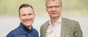 Tim Raue (l.) und Günter Jauch betreiben zusammen die Villa Kellermann in Potsdam.