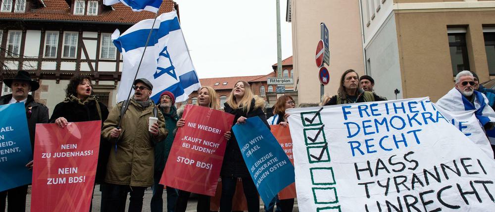 Nie wieder "Kauf nicht bei Juden!": Demonstranten gegen den BDS in Göttingen. 