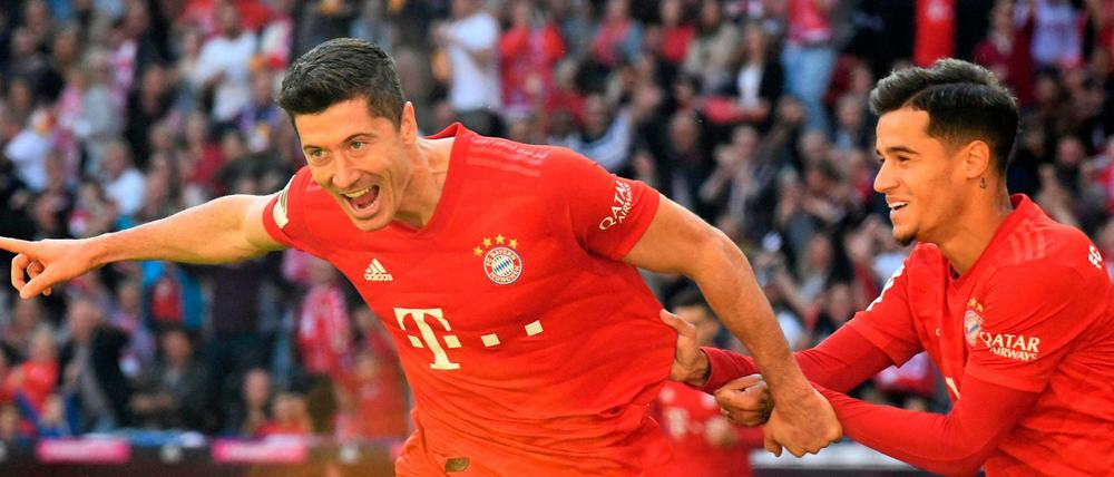 Die verstehen sich. Robert Lewandowski (links) und Philippe Coutinho waren die überragenden Spieler beim 4:0-Sieg gegen den 1. FC Köln.