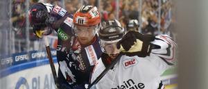 Im ersten Duell Berlin gegen Köln siegten die Eisbären in der Overtime dank Marcel Noebels.