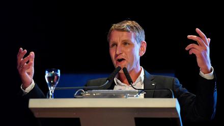 Björn Höcke bei einem Wahlkampfauftritt am Donnerstag im thüringischen Arnstadt.