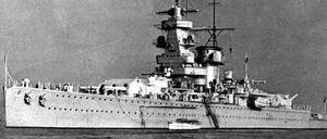 Das Panzerschiff "Admiral Graf Spee", benannt nach dem deutschen Admiral Maximilian Reichsgraf von Spee. 
