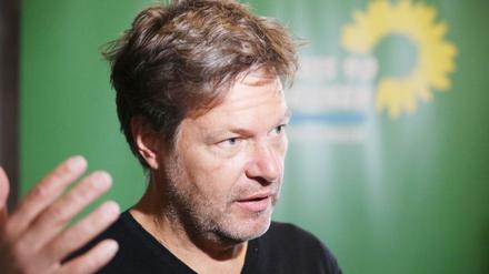 Robert Habeck, Bundesvorsitzender von Bündnis 90/Die Grünen steht im Konferenzraum bei einer Konferenz der Grünen-Fraktionsvorsitzenden der Länder. (Archivbild)