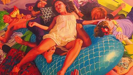 Agonie im Konsum. „The Raft“ heißt das Bild der Malerin Buket Savci, das am Stand der Sevil Dolmaci Art Gallery zu sehen war.