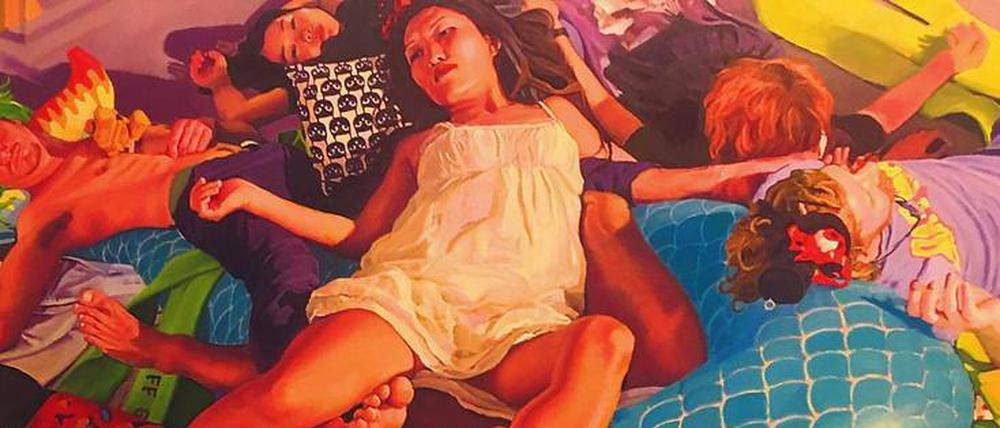 Agonie im Konsum. „The Raft“ heißt das Bild der Malerin Buket Savci, das am Stand der Sevil Dolmaci Art Gallery zu sehen war.