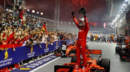 Ganz oben: Sebastian Vettel hat es in Singapur knallen lassen.