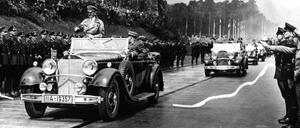 Die Straße des Führers. Blick auf die Reichsautobahn in Darmstadt.