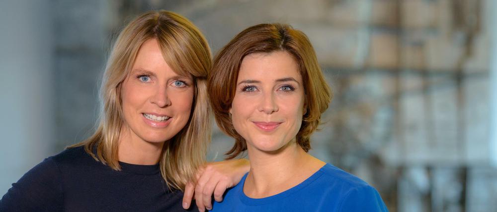 Rauchfreie Premiere beim "Talk in Berlin" mit den Moderatorinnen Jessy Wellmer (links) und Eva-Maria Lemke