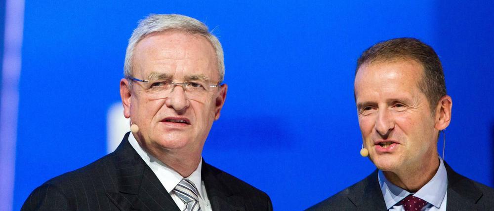 Wie viel wussten sie wirklich? Martin Winterkorn und Herbert Diess bei der IAA in Frankfurt.
