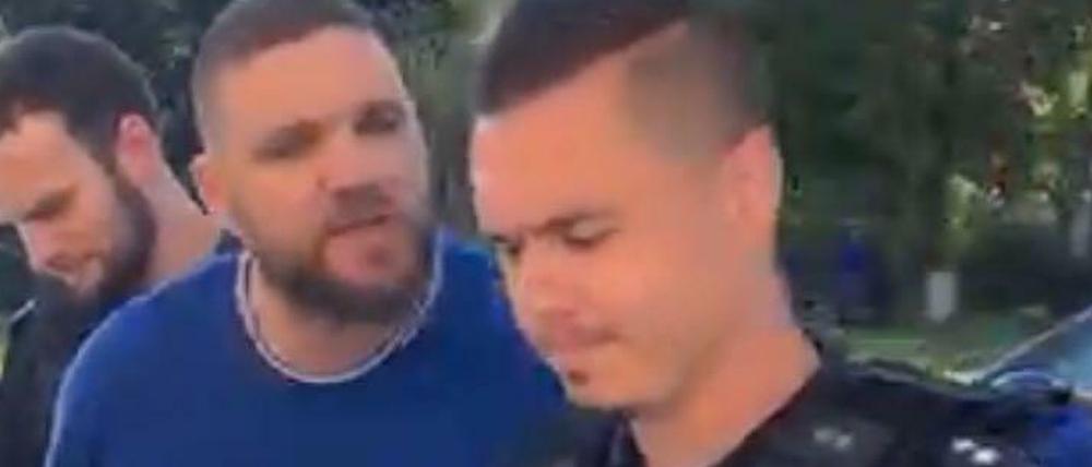 Fler bei seiner Verhaftung.
