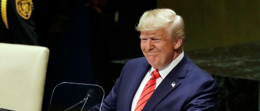 US-Präsident Donald Trump während seiner Rede am 24.9.2019 auf der 74. Sitzung der Generalversammlung der Vereinten Nationen.