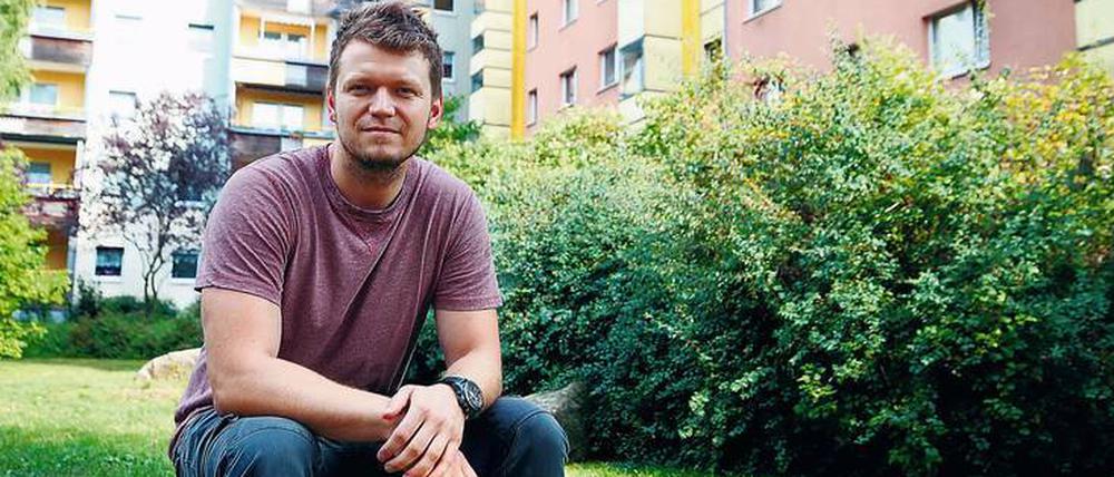 Nikita Fahrenholz, Gründer der Online-Plattform Lieferheld in seiner alte Heimat Hellersdorf.