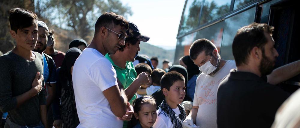 Migranten auf der Insel Lesbos