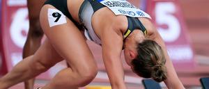 Unangenehm. Gina Lückenkemper hält gar nichts von den Startblock-Kameras.