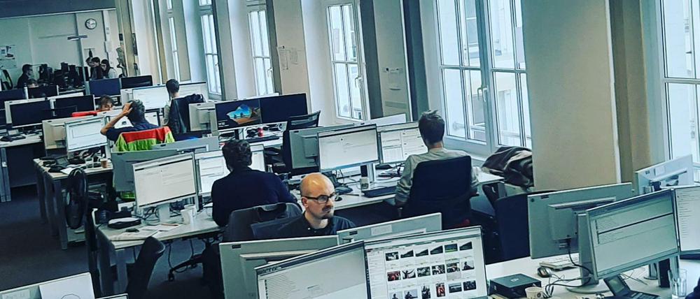 Diskutieren Sie mit uns über unsere Arbeit! Im Bild: Der Tagesspiegel-Newsroom.