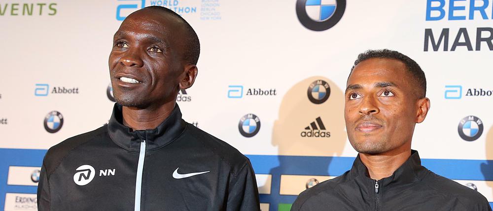 Bekannte Namen: In Berlin gingen Eliud Kipchoge und Kenenisa Bekele zuletzt 2017 gegeneinander an den Start.