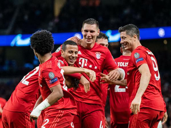 Jubel, Trubel, Heiterkeit: Die Bayern hatten gegen Tottenham gleich siebenfachen Grund zur Freude.