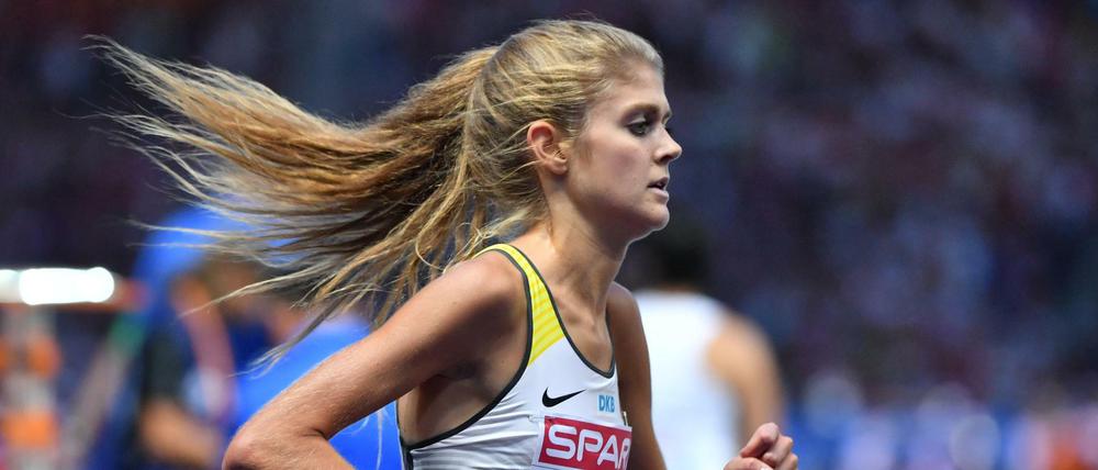 Da war alles gut. Konstanze Klosterhalfen lief beim EM-Finale in Berlin einen neuen deutschen Rekord.
