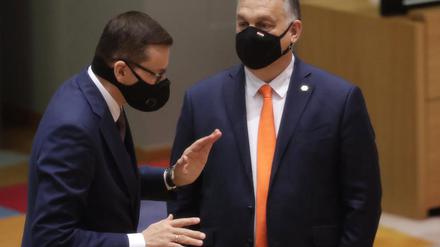 Die Regierungschefs Orbán und Morawiecki bei einem Treffen im November 2020.