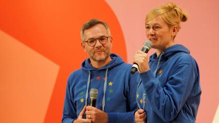 Partnerlook. Michael Roth und Christina Kampmann im Willy-Brandt-Haus in Berlin.