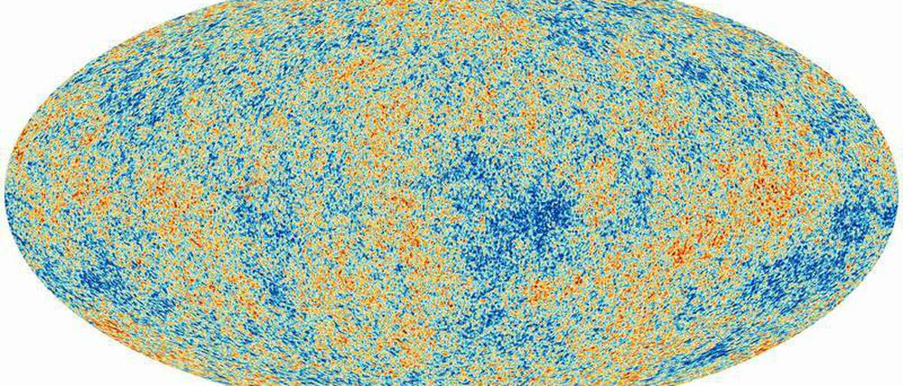 Himmelskarte. Die kosmische Hintergrundstrahlung zeigt, wie die Materie im jungen Universum verteilt war.
