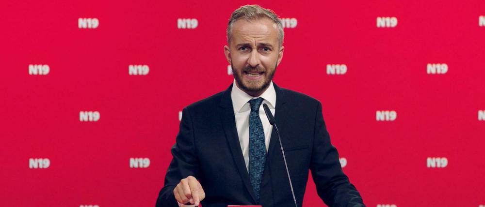 „#Neustart19“: So bewarb sich Jan Böhmermann Ende August in seiner Sendung „Neo Magazin Royale“ um den SPD-Vorsitz.