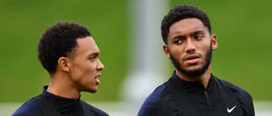 Null Toleranz: Englands Nationalspieler wie Trent Alexander-Arnold (links) und Joe Gomez wollen keine rassistischen Vorfälle dulden.