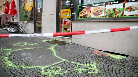 Das Dönerrestaurant in Halle, in dem der Attentäter einen Mann erschoss.