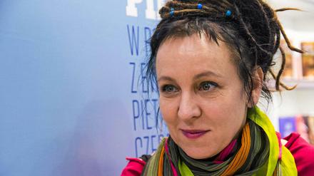 Olga Tokarczuk, 2017 bei einer Buchmesse im polnischen Krakau. 