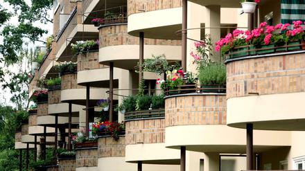 Blick in die Großsiedlung Siemensstadt in Berlin. Die ersten Wohnungen wurden zum 1. April 1930 bezogen.