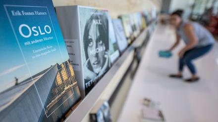 Der Pavillon des Gastlandes für die Buchmesse steht bereit.