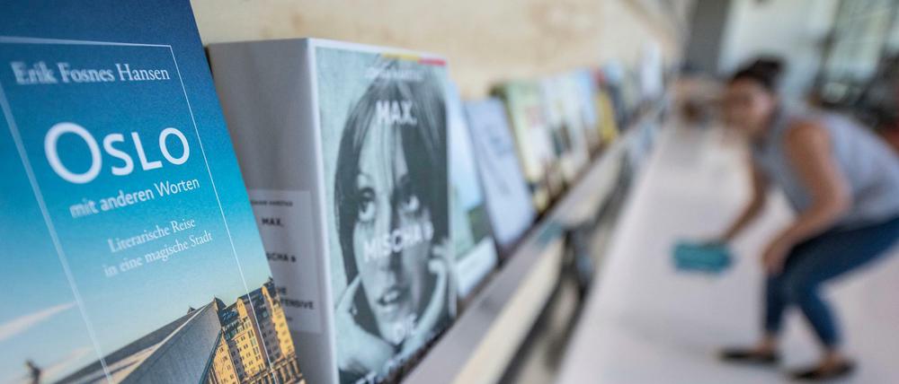 Der Pavillon des Gastlandes für die Buchmesse steht bereit.