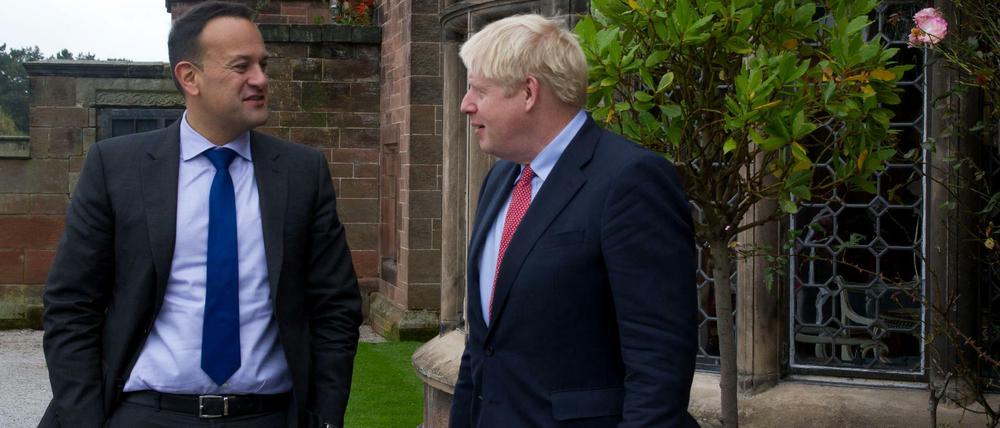 Der irische Premier Leo Varadkar (l.) und sein britischer Kollege Boris Johnson.