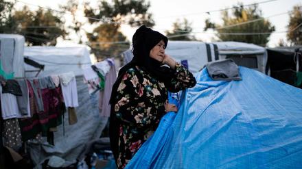 Die Flüchtlingscamps auf den griechischen Insel sind vollkommen überfüllt (hier auf Lesbos). 