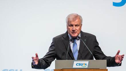 Der damalige bayerische Ministerpräsident Seehofer im Jahr 2015 bei einem CSU-Kongress zur Flüchtlingspolitik.