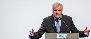 Der damalige bayerische Ministerpräsident Seehofer im Jahr 2015 bei einem CSU-Kongress zur Flüchtlingspolitik.