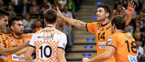 Da sind wir. Nicolas Le Groff (Nummer 14) und die BR Volleys wollen endlich den Supercup gewinnen.