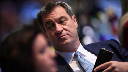 Mit dem Plan einer verbindlichen Frauenquote machte er viele Deligierte wütend: Markus Söder auf dem CSU-Parteitag. 