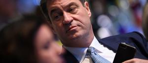 Mit dem Plan einer verbindlichen Frauenquote machte er viele Deligierte wütend: Markus Söder auf dem CSU-Parteitag. 