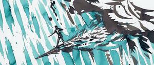 Zeichnung „Ohne Titel („Outside!“) von Raymond Pettibon. 