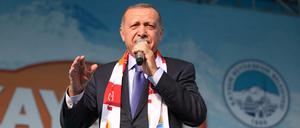 Der türkische Präsident Recep Tayyip Erdogan bei einer Veranstaltung in Kayseri.