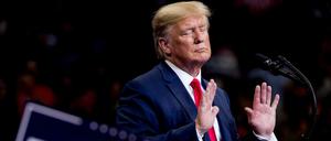 Donald Trump, Präsident der USA, bei einer Wahlkampfkundgebung. 