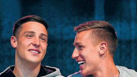 Brüder und Gegner. Keven Schlotterbeck, 22 (l.), trifft am Samstag mit Union auf Freiburg und Nico Schlotterbeck, 19. 