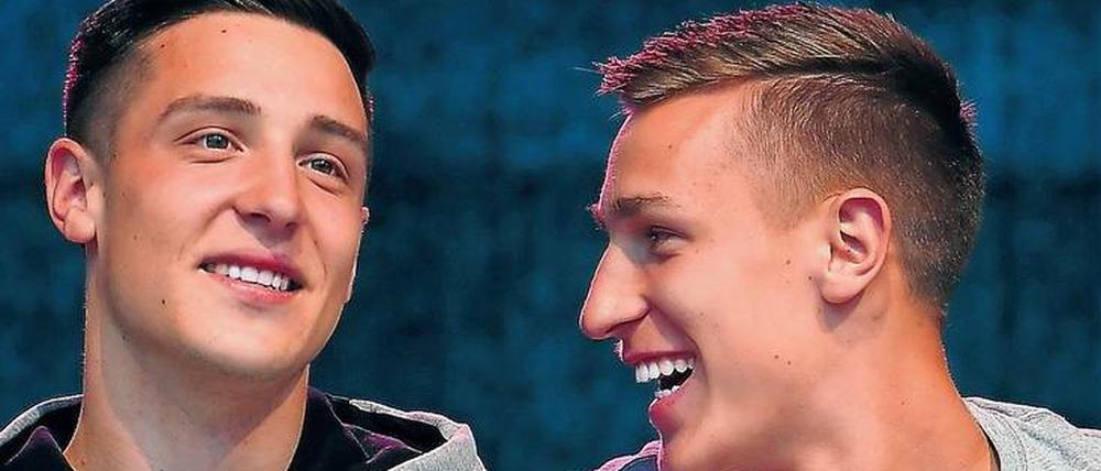 Brüder und Gegner. Keven Schlotterbeck, 22 (l.), trifft am Samstag mit Union auf Freiburg und Nico Schlotterbeck, 19.