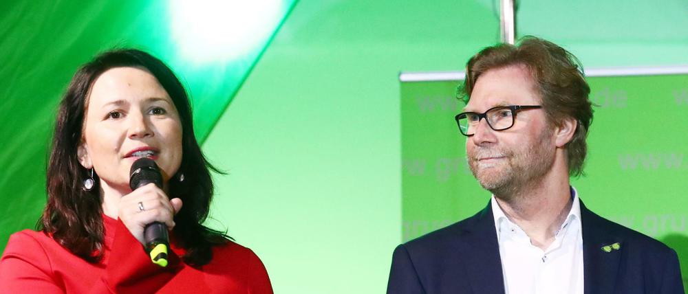 Ziel von Drohungen: Dirk Adams, Spitzenkandidat der Grünen in Thüringen (neben Mitstreiterin Anja Siegesmund)