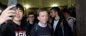 Bernd Lucke, Wirtschaftswissenschaftler und AfD-Mitbegründer, nach seiner verhinderten Antrittsvorlesung.